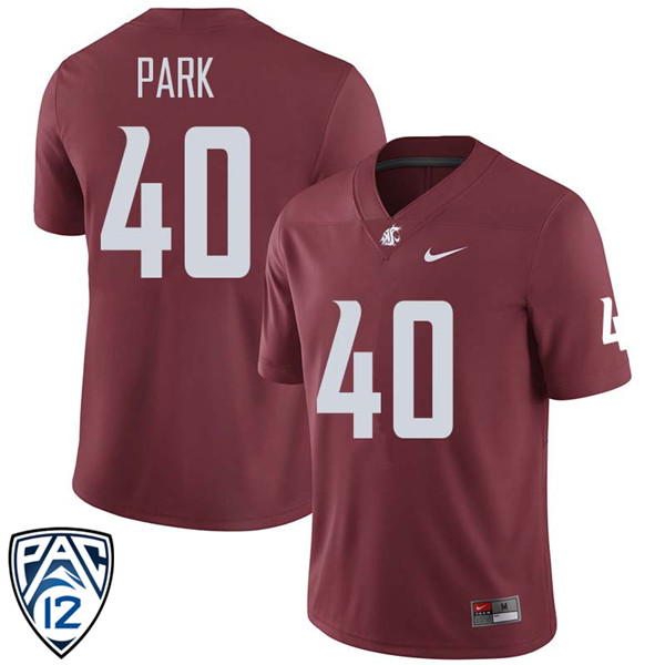 Men #40 Tommy Park Washington State Cougars College Football Jerseys Sale-Crimson